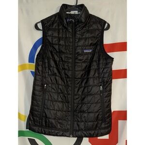 Patagonia Nano Puff Vest Womens Medium Black Full Zip Windbreaker